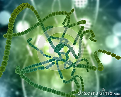 3D medical background with abstract Strep A virus cells Stock Photo