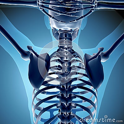 3d medical figure holding her head Stock Photo