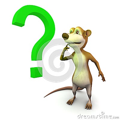 3d Meerkat question mark Stock Photo