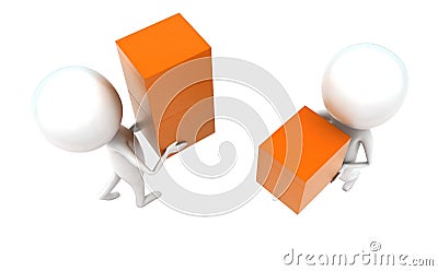 3d men carrying cargoes concept Stock Photo