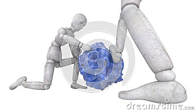 3d men doll character of the pieces Stock Photo