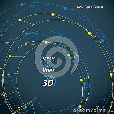 3d mesh update sign isolated on dark background, lattice reuse i Vector Illustration