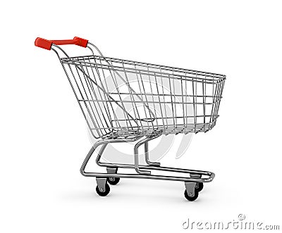 3d metal shopping cart Stock Photo
