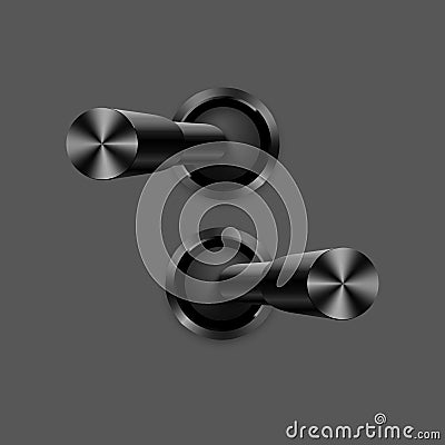 3d metallic toggle switcher. On and off modes. Realistic switcher design. Vector illustration Vector Illustration