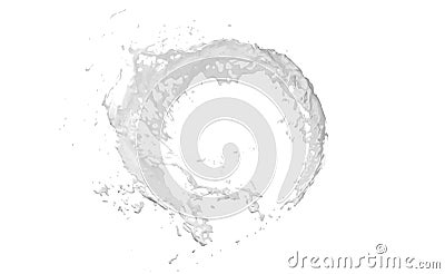 3d milk ripple splash isolated on white background. 3d render illustration Cartoon Illustration