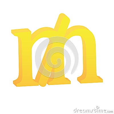 3D Mill sign currency symbol icon Vector Illustration