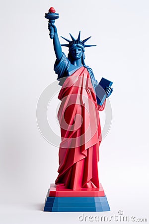 3D miniature replica of the Statue of Liberty captures the essence of the iconic American landmark. Stock Photo
