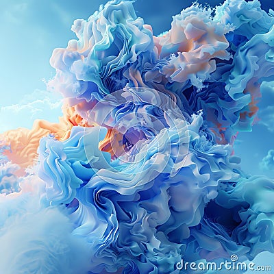 3D Model Abstract Art of Cuttingedge abstract weather forecasting system with powerful visualizations Stock Photo