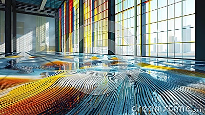 3D Model Abstract Art of Abstract weather conditions visualization system with realtime updates Stock Photo