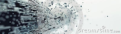 3D model of AI text with realtime data feeds on a white background Stock Photo