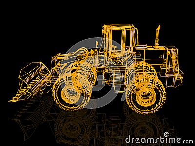 3d model bulldozer Stock Photo