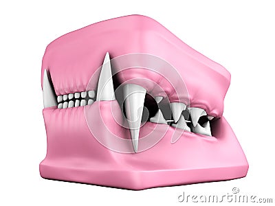 3d model of cat teeth cast Stock Photo