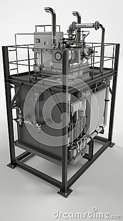 3D model of Largecapacity industrial steamer for highvolume processing Stock Photo