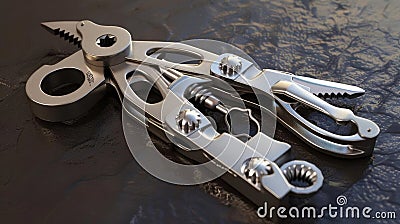 3D model of Multitool bottle opener with additional functionality and accessories Stock Photo