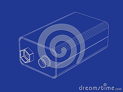 3D model of nine volt battery Stock Photo