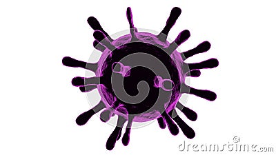 3D model of purple Coronavirus on a white background Stock Photo