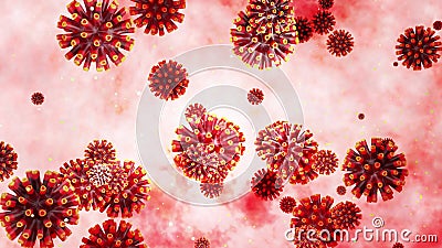 3d model of red coronovirus on mucous membrane. 4k looped smooth animation virus floats in liquid. Scientific. 3d model of coronovirus on the mucous membrane. 4k stock footage 3d model of red coronovirus on mucous membrane. 4k looped smooth animation virus floats in liquid. Scientific. 3d model of coronovirus on the mucous membrane. 4k stock footage