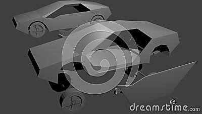 A 3D model of red sport car concept detailed Stock Photo