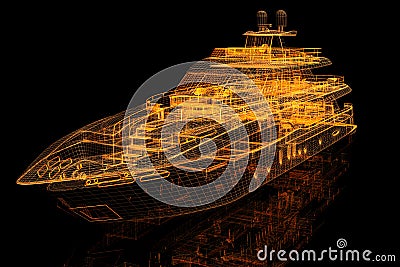 3d model yacht Stock Photo