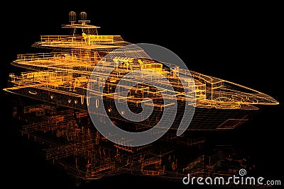 3d model yacht Stock Photo