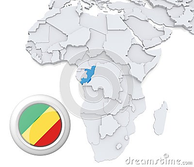 Congo on Africa map Stock Photo