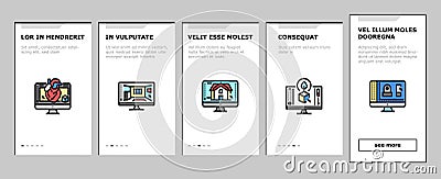 3d Modelling Software And Device Onboarding Icons Set Vector Vector Illustration