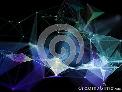 3D modern network communications science background with plexus design Stock Photo