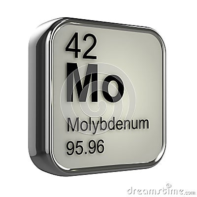 3d Molybdenum element Stock Photo