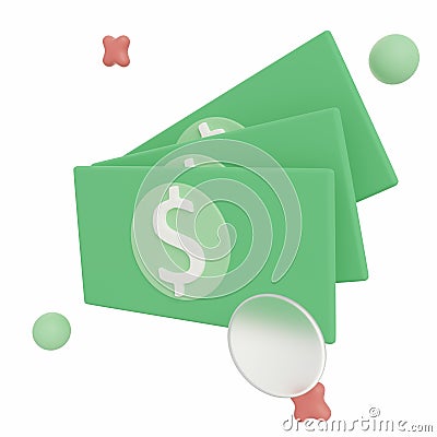 3D Money - Ecommerce Illustration or Icon Pack Stock Photo