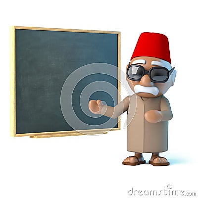 3d Moroccan teaches at the blackboard Stock Photo