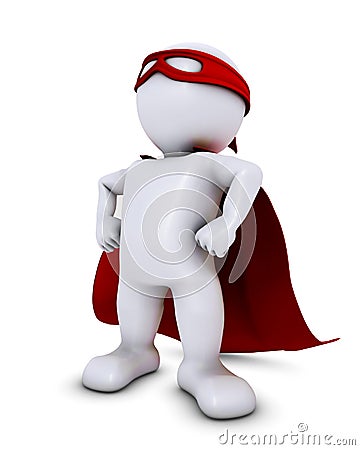 3D Morph Man super hero Stock Photo