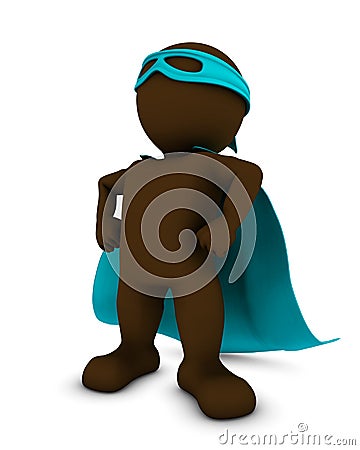 3D Morph Man super hero Stock Photo