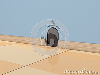 3d mouse home illustration with text. Cartoon Illustration