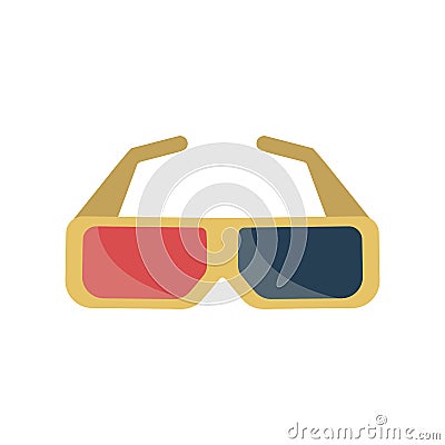 3D movie-glasses icon Vector Illustration