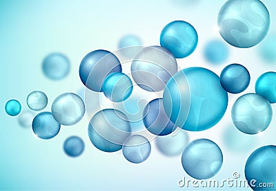Abstract background with balls flying randomly Vector Illustration