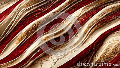 3d mural wallpaper for wall frames. red, golden, and white liquid marble background. interior home decor Stock Photo