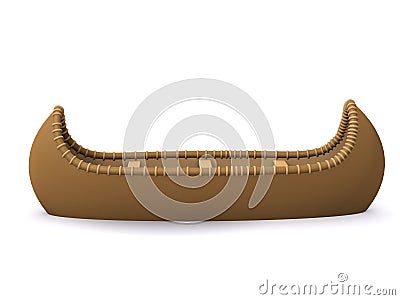 3d Native American Indian canoe Stock Photo