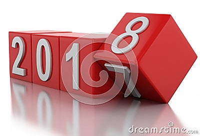 3d New Year 2018 Stock Photo