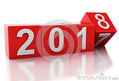 3d New Year 2018 Stock Photo