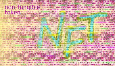 3D NFT Non Fungible unique cryptocurrency. Blockchain art crypto security code.Data stored digital photo object Vector Illustration