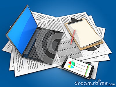 3d note Cartoon Illustration