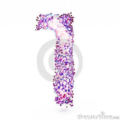 3D Number 1 with abstract biological texture Stock Photo