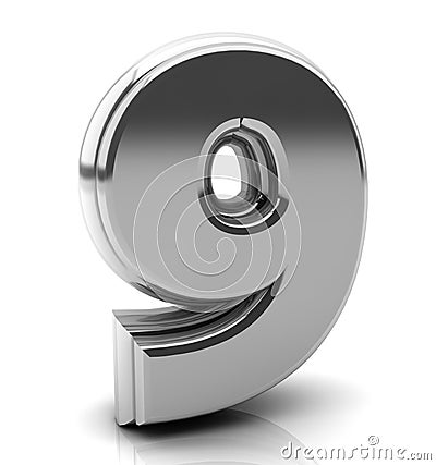 3d Number nine Stock Photo