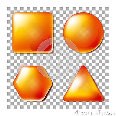 3D Opacity Square, Circle, Hexagon, Triangle. Set of blank and transparency. Vector Illustration