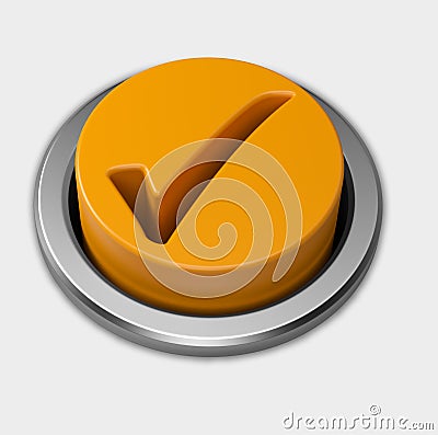 3D orange agreement/check list Stock Photo