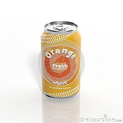 3D Orange Soda can Stock Photo