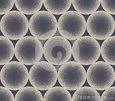 3D Orb Stippled Regular Seamless Pattern Geometric Vector Abstract Background Vector Illustration