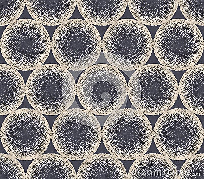 3D Orb Stippled Regular Seamless Pattern Geometric Vector Abstract Background Vector Illustration