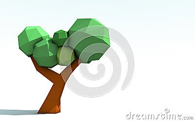3D Origami Paper Tree Stock Photo