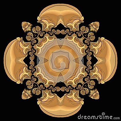 3D ornate creative design wood texture details dark background Stock Photo